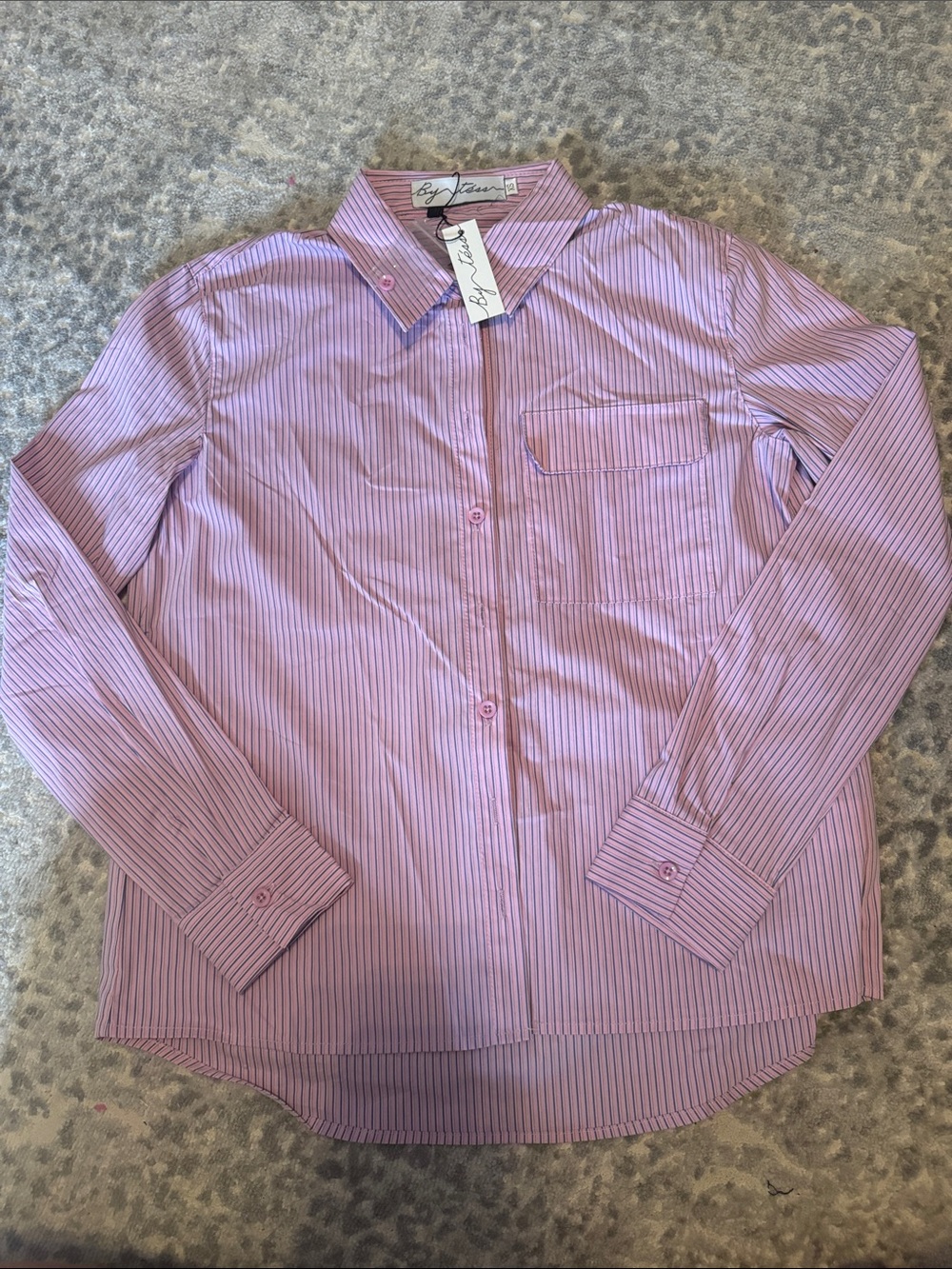 BYTESS Pinstripe Button-Up Shirt